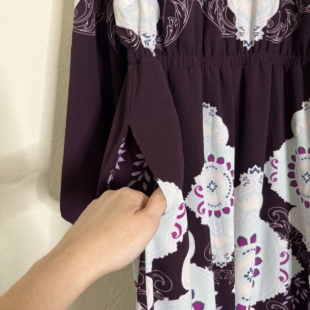 Lane Bryant Purple and White Floral Midi Dress - Picture 8 of 15